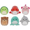 Squishville by Squishmallow Mini Plush Sealife Squad, Six 2” Sea