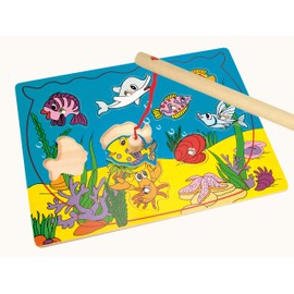 Bino Puzzle-Aquarium, Spielzeug für Kinder ab 3 Jahre, Kinderspielzeug (magnetisches Motorikspiel mit 11 Teilen, inklusive Angel, Förderung kindlicher Fähigkeiten, Kennenlernen der Meerestiere)