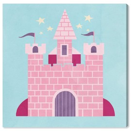 Wynwood Studio Fantasy and Sci-Fi Wall Art Canvas Prints 'Petite Castle' Home Décor, 20" x 20", Pink, Blue