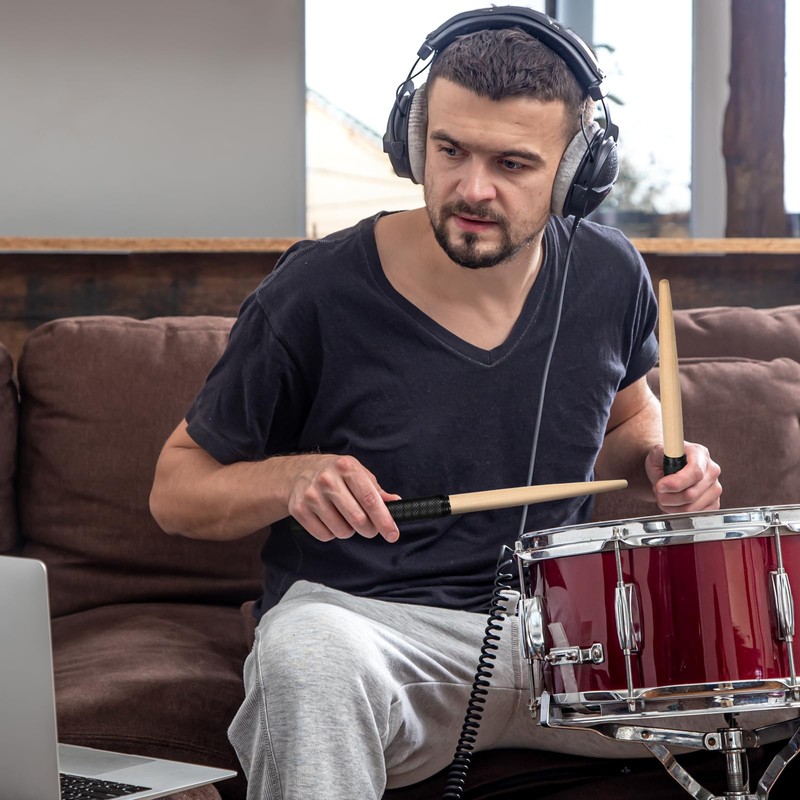 ROSENICE Taiko Drum Master Pair of Maibachi Drumsticks (Black)