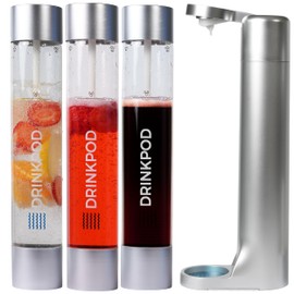 Fizzpod Sparkling Water Maker Soda Maker Infused Fruits Soda Maker Machine for Carbonating with 1L Carbonating Bottle, Seltzer Fizzy Water Maker, Includes 3 x 1l Carbonating Bottle Compatible with 60L CO2 Carbonator