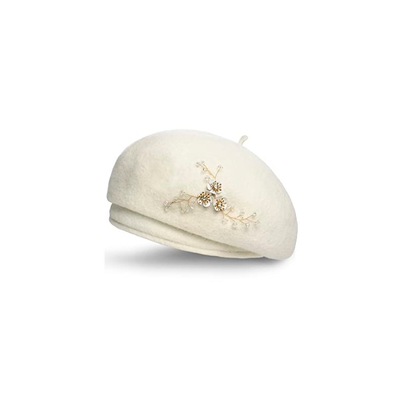 Dahlia Women's Winter Hat - Wool Blend, Hand Beaded, Elegant