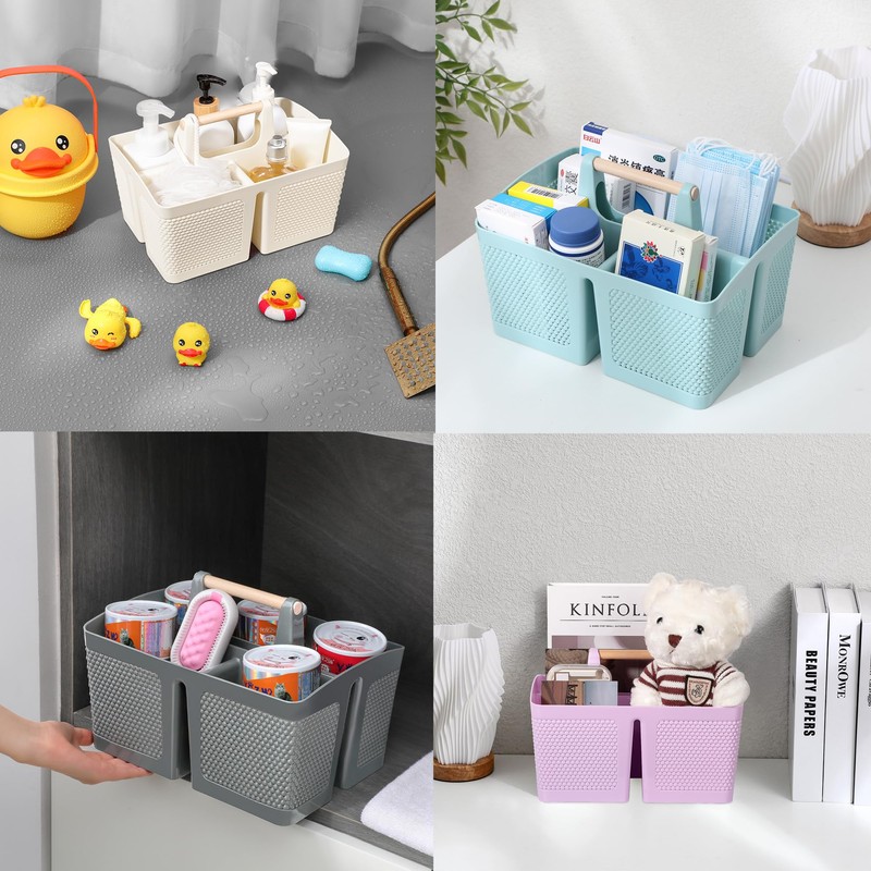 rejomiik Portable Shower Caddy Basket Plastic Cleaning Caddy Organizer Storage