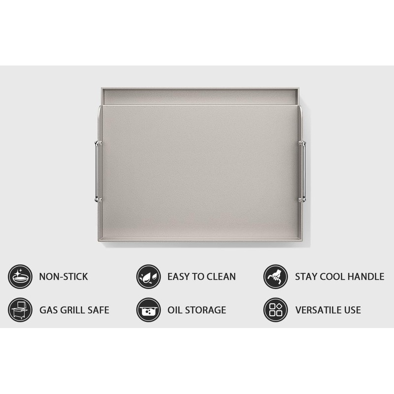 Utheer 17" x13" Nonstick Cast Iron Griddle for Gas Grill,