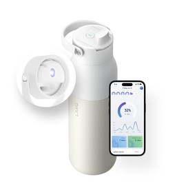 LARQ Bottle PureVis 2 34 oz - UV Water Purifier with Self-Cleaning, App Hydration Tracking, Filter Straw, Detachable Handle, Double-Wall Insulated, Granite White