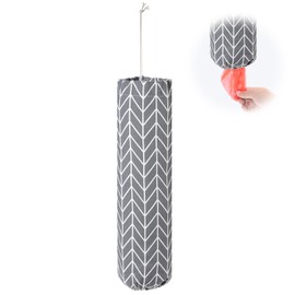 Wanmu Wall Mount Plastic Grocery Bag Organizer, 21x9 Inches Canvas Grocery Bag Holder Dispenser, Washable Shopping Bags Carrier, Cotton Plastic Storage Dispenser ​for Home Kitchen.