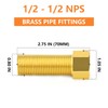 GASHER 2PCS 70mm Extension Brass Pipe Fitting, 1/2" Female to