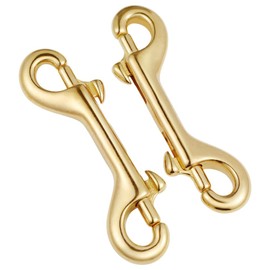 NUOBESTY 2pcs Brass Double Hook Hooks for Snap Diy Clasps Snap Hook Double-ends Hooks Chain Clasps Metal Belt