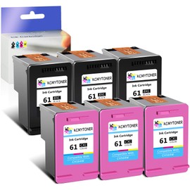 KCMYTONER 61XL Remanufactured Ink Cartridge Replacement for HP 61 XL Compatible with Envy 4500 5335 OfficeJet 2624 4634 DeskJet 1015 2050 Printer (3 Black, 3 Tri-Color)