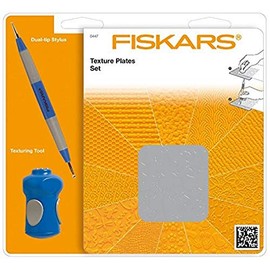 Fiskars Prägeplatten Starter-Set, Mit 6 doppelseitigen Platten und Prägestift, 1003731