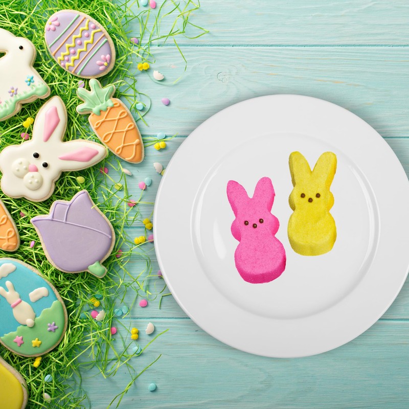Marshmallow Peeps Pink and Yellow Easter Bunnies 8 ct (Pack