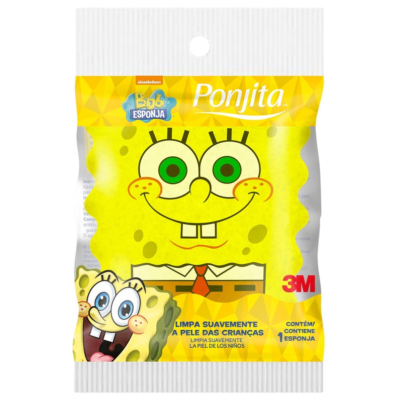 PONJITA 3M Esponja de Baño para Niños Bob Esponja Diseños