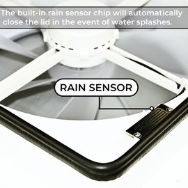 Airtaxi 14" RV Vent Fan - Powerful, Intelligent, Low Noise | Remote Control, Rain Sensor, Garnish Trim Included | DC 12V Reversible Airflow RV Roof Vent Fan | Campers and Trailers roof vent with fan