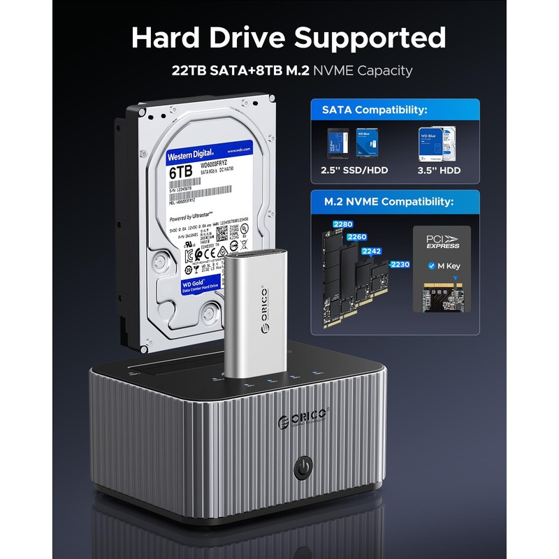 ORICO Hard Drive Docking Station 10Gbps for NVMe SSD &