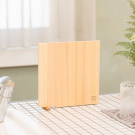 Style Japan SJ00009 Small Standing Cutting Board, Shimanto Hinoki from Kochi Prefecture, Square, 7.9 x 0.4 x 7.9 inches (20 x 1 x 20 cm), Freestanding, Lightweight, Thin, Space Saving, Antibacterial, Mildew Resistant, Standing Cutting Board, Wood, Made in Japan