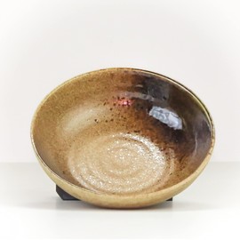 Sushisushi Glazed Stone Bowl Dark/Mid Brown 150×48mm (Japanese Made)