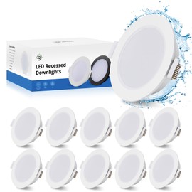 Gr4tec Gr4tec Einbaustrahler LED Flach, 10 x 5W LED Spot IP65 Warmwei? 2700K 400LM, Einbauleuchten 35mm Ultra Flach, Einbauspot Loch 68-80mm, Deckenspots Wei? fr Kche Badezimmer Bro