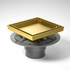 Bernkot Square Shower Drain 6" with 2" PVC Flange Base,