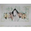 1 fabric panel, 6 sets of oven mitt tops,   HORSES