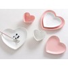 CHOOLD Ceramic Heart-Shaped Pudding Bowls with Beads Edge, Set of