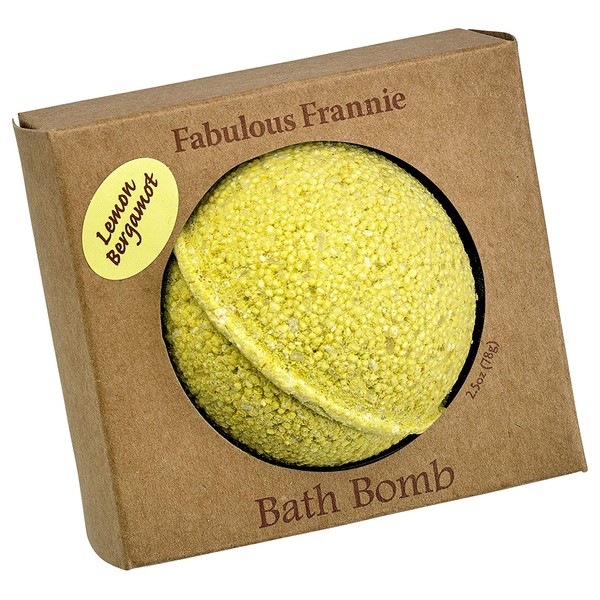Fabulous Frannie Lemon Bergamot Natural, Handmade Bath Bomb Gift Set, Rich in Essential Oil, Mineral Salt, Coconut Oil, Witch Hazel, Ultra Plush Spa Fizzies to Moisturize Skin, Perfect Gift 2.5oz