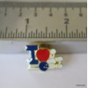 New I Love Bowling Heart Lapel Hat Pin Duckpins League