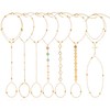 BOMAIL 7Pcs 14K Gold Plated Gold Hand Chain Bracelets for