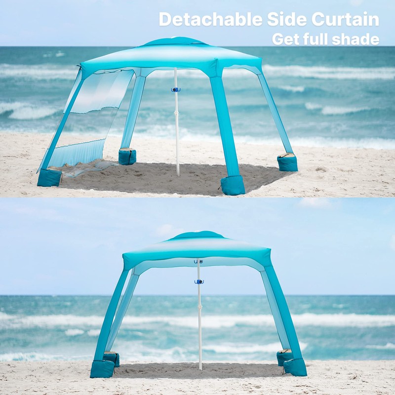 AMMSUN Beach Cabana, 6.2'×6.2' Beach Canopy, Easy Set up and