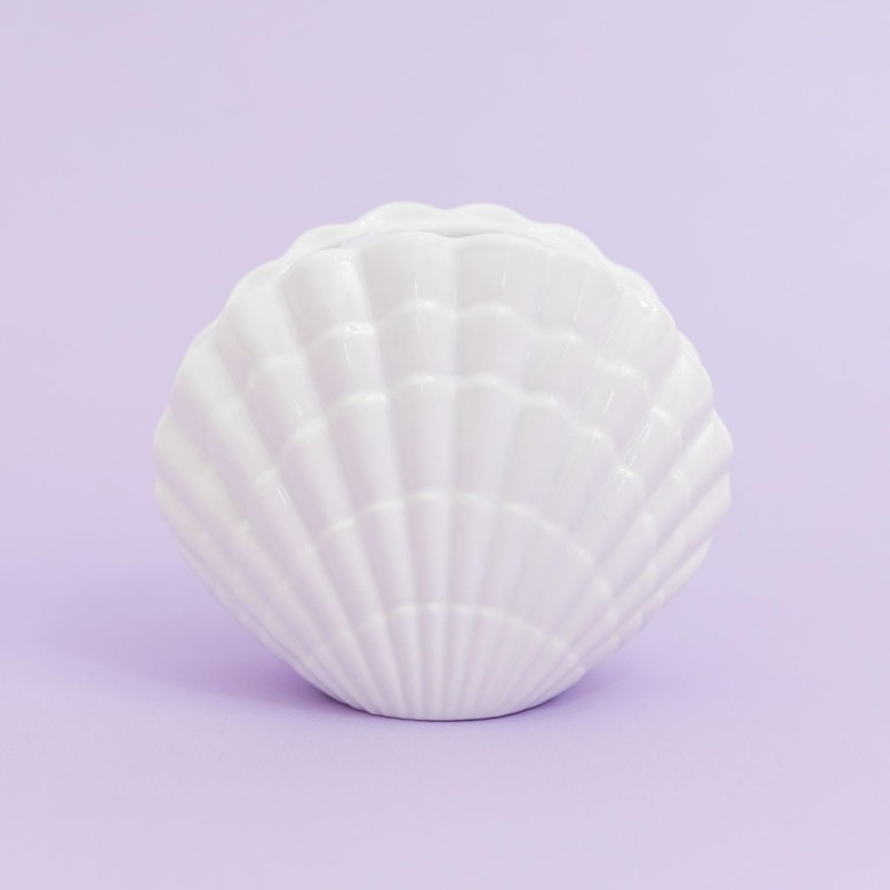 Lilly Pulitzer Shell Bud Vase, Small Decorative Ceramic Bud Vase