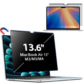 PYS Magnetic Privacy Screen Protector for MacBook Air 13 Inch 13.6 Inch M2 M3 M4 Chip Privacy Filter with Webcam Cover to Protect Your Privacy