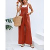 Flygo Womens Overalls Loose Fit Cotton Linen Bib Overall Wide