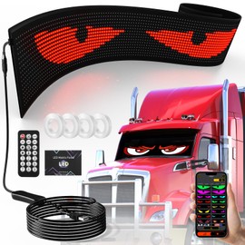 LED Devil Eyes Light for Windshield 69.37x7.56 inch, Extra Size DIY Programmable Led Eyes for Car Truck, Windshield Eyes Animated Led Flexible Smart Colorful Eye Lamp Soft Screen for Car Windows