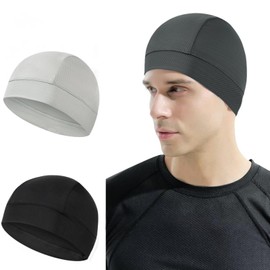 [Vibrly] インナーキャップ 通気速乾 吸汗 冷感 メッシュ スカルキャップ 自転車 バイク 作業用 男女兼用 夏用（2枚セット）