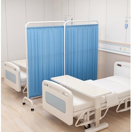 GODNOEI 2 Panel Privacy Screen Room Dividers with Lockable Caster Wheels Freestanding Divider for Home, Office, Hospital or Classroom, Easy to Move Portable Partition Divider