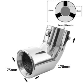 Exhaust Tip Trim Car End Pipe Tail Sport Muffler Stainless Steel Ø 56mm Chrome Universal