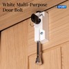 XFORT White Multi-Purpose Door Bolt - Universal Sliding Bolt Lock