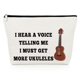 Gevody Ukulele Lover Gift Makeup Bag Ukulele Gifts for Women Friend Daughter Inspirational Gifts Ukulele Themed Gifts Retirement Gift for Music Teacher Ukulele Instructor Gifts Christmas Cosmetic Bag