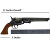US 13" Decorative Antique Wood Western Style Navy Revolver with