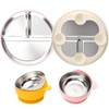 MISSLILI Stainless Steel Kids Plates and Bowls with Suction, Divided