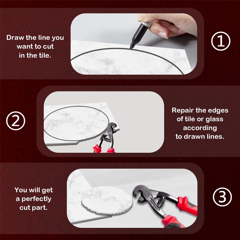 LEONTOOL Parrot Beak Nippers 7.5 Inch Glass Mosaic Trimmer Tile