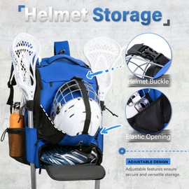 Himal Outdoors Lacrosse Bag with Helmet Storage- Premium Lacrosse Backpack with Two Stick Holder- Extra Large Separate Shoe Compartment-Zipper Pocket & Towel Ring and Padded Shoulder Straps