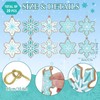 Whaline 20Pcs Winter Hanging Ornaments Blue Gingerbread Snowflake Ornaments with