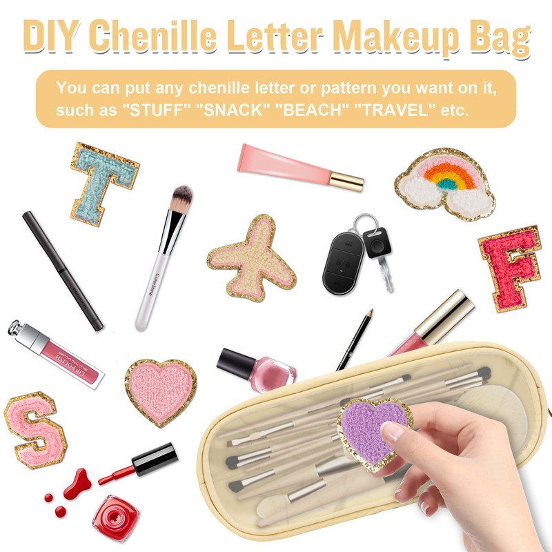 izuzta - Bolso pequeño de nailon con cierre para maquillaje,