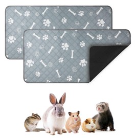 2pcs Guinea Pig Fleece Cage Liners, 47x24 inch Washable Soft Cage Liners Water-Absorbed Guinea Pig Pee Pads Bedding for Small Animals Rabbit Hamster Chinchilla