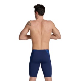 ARENA Men Hydrangea Bouquet Swim Jammer for Competition Swimming and Training, UPF 50+ UV Protection, Quick Drying Swimwear,Navy-Team Navy,24