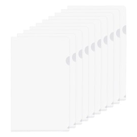 PATIKIL L Type Folders 10 Pack A4 Plastic File Project Pockets Clear Paper Document Jacket Sleeves for Office, Frosted