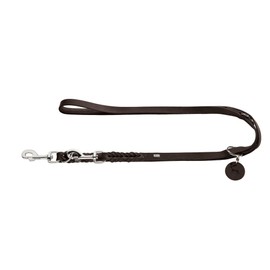 HUNTER Training leash Solid Education, 18/200 Soft genuine cow leather, dark brown
