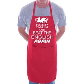 Print4U Welsh Rugby Beat The English BBQ Cooking Funny Novelty Apron Red
