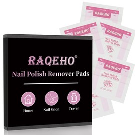 RAQEHO 50 Nail Polish Remover Pads - Nail Wrap Wipes for Nail Polish Removal Lint Free Travel Nail Wipe Soak Off Fingernail Remover Pad Individually Wrapped Nail Paint Removal for On The Go Home Use