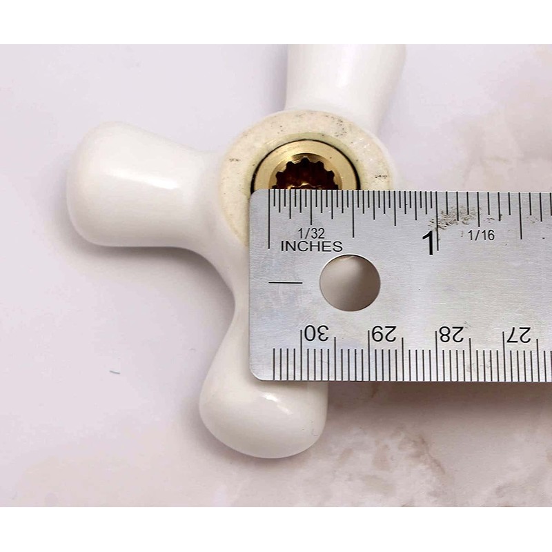 PlumbUSA Replacement Porcelain Faucet Handles - 12 Spline Connection